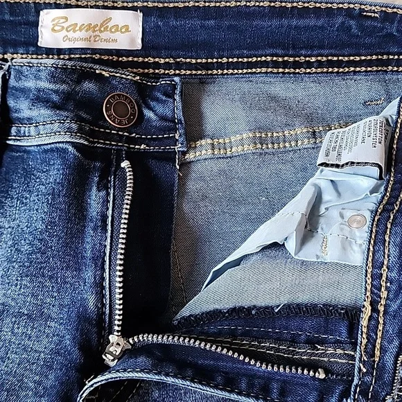 Bamboo Brand New Classic Women's Dark Blue Super Soft Flare Jeans - Picture 4 of 10